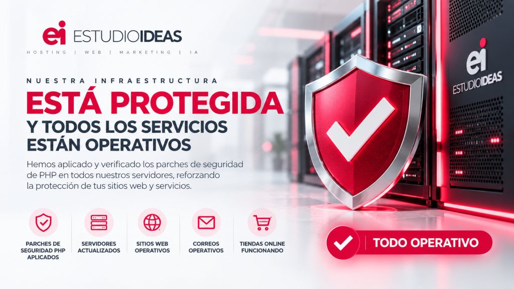 EstudioIdeas confirma actualización de seguridad PHP: nuestros servidores están protegidos